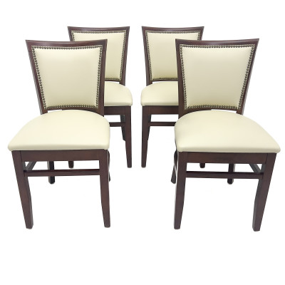 Image for Lot Contemporary Nailhead Trim Dining Chairs