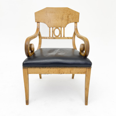 Image for Lot A Biedermeier Style Birch Armchair