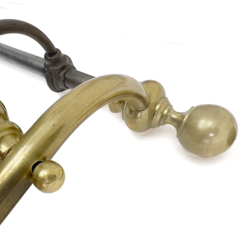 A Pair of Brass Topped Twin Bed Frames