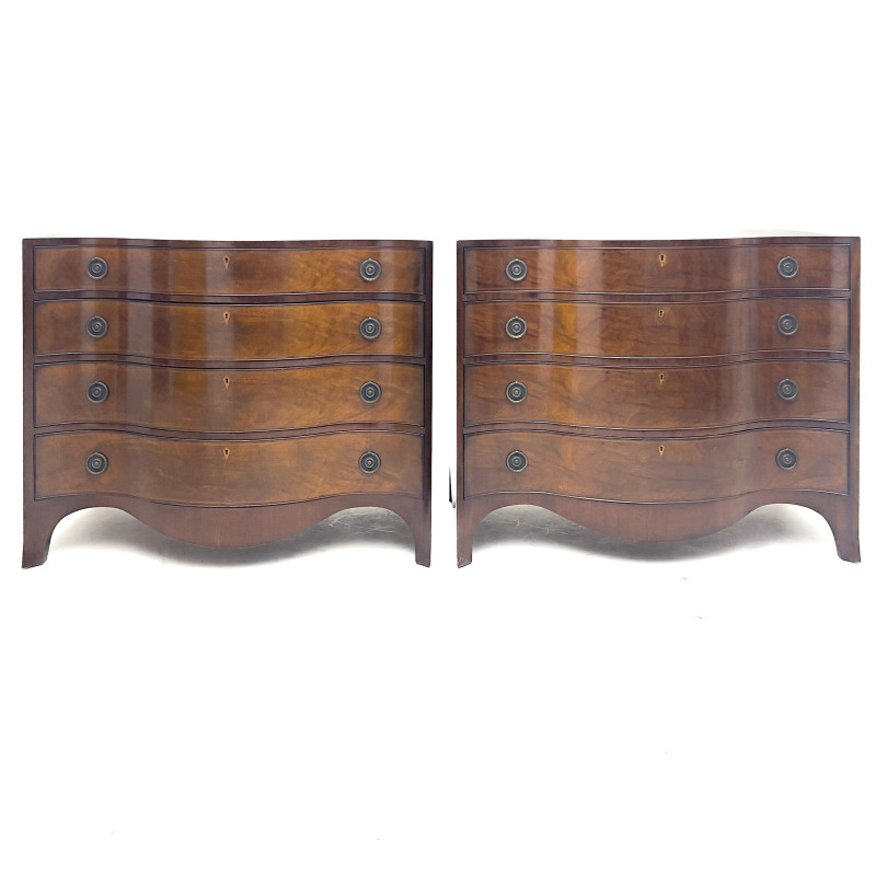 Beacon Hill - George III Style Serpentine Front Dressers, Pair
