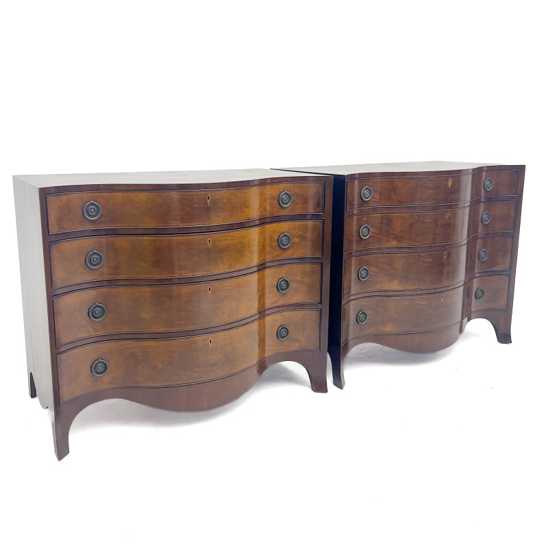 Beacon Hill - George III Style Serpentine Front Dressers, Pair