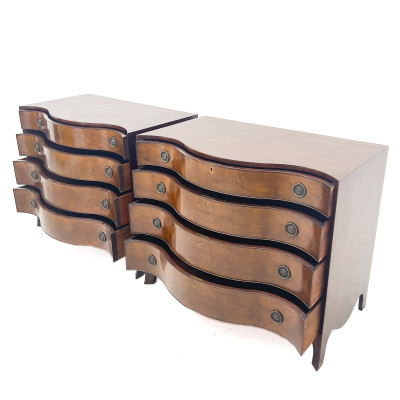 Beacon Hill - George III Style Serpentine Front Dressers, Pair