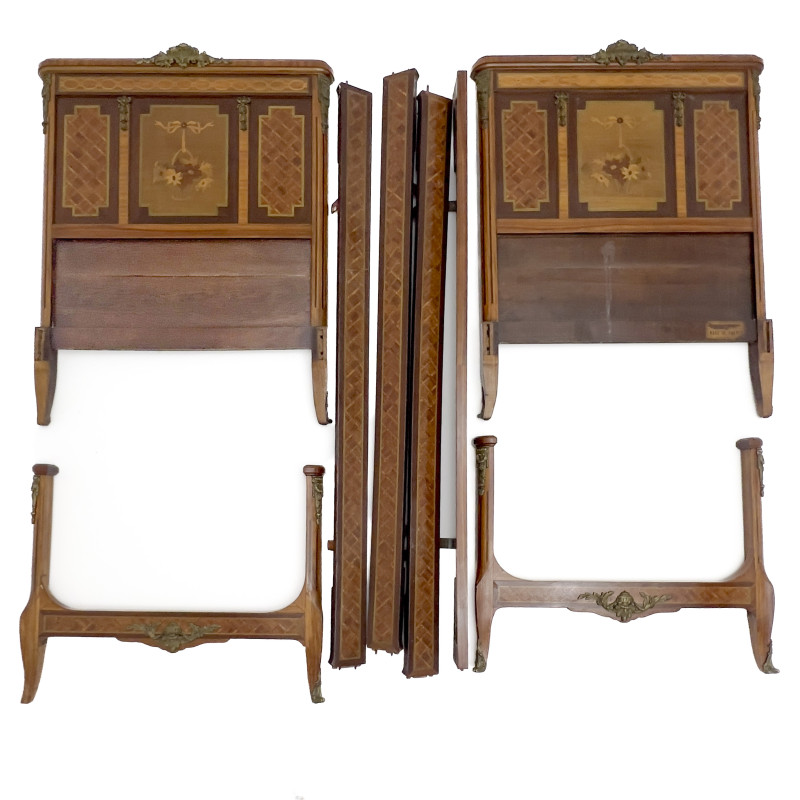 A Pair of French Louis XVI Twin Bed Frames