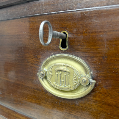 English Sheraton Mahogany Bow-Front Chest on Chest