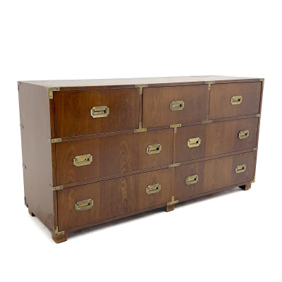 Image for Lot Baker Furniture - Campaign Style Triple Dresser