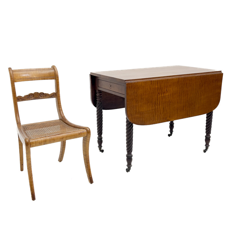 Sheraton Rope Twist Drop Leaf Table And Side Chair