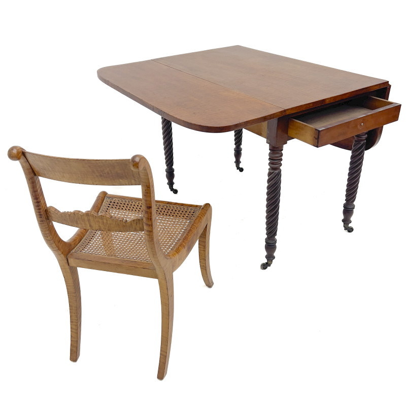 Sheraton Rope Twist Drop Leaf Table And Side Chair
