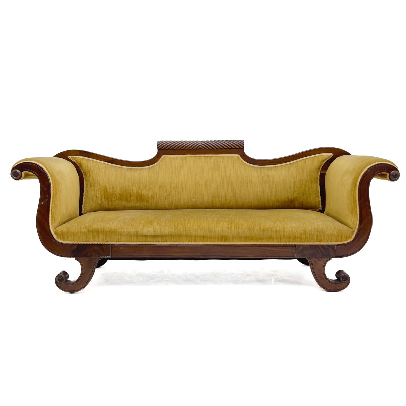 American Empire Carved Mahogany sofa