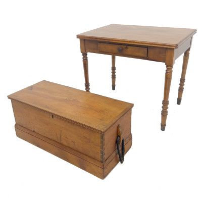 Image for Lot American Work Table And Blanket Chest