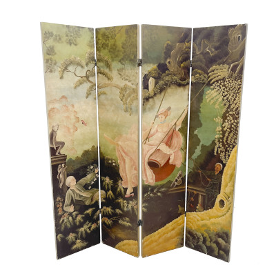 Image for Lot A Painted Room Divider After The Swing by Fragonard