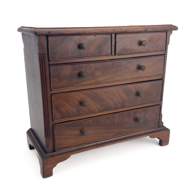 Image for Lot Antique Miniature Mahogany Chest of Drawers