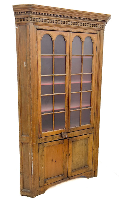 Image for Lot Antique American Pine Corner Cabinet