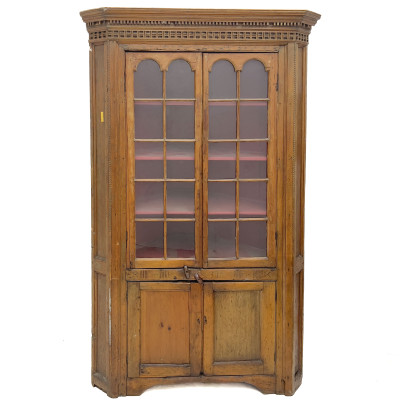 Antique American Pine Corner Cabinet