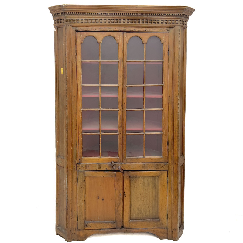 Antique American Pine Corner Cabinet