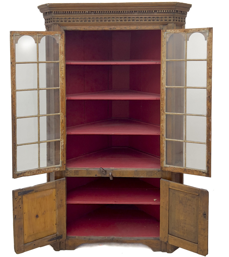 Antique American Pine Corner Cabinet