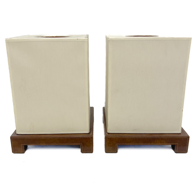 Dominic Chambon - A Pair of Contemporary Table Cube Lamps