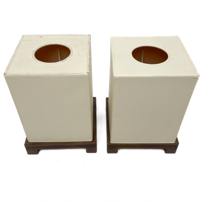 Dominic Chambon - A Pair of Contemporary Table Cube Lamps