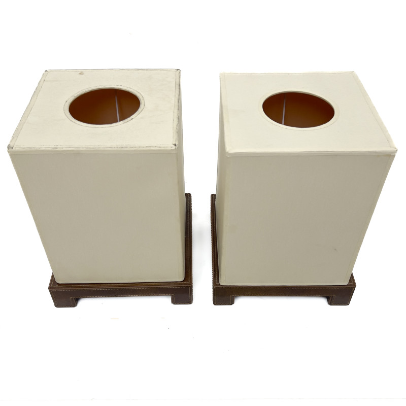 Dominic Chambon - A Pair of Contemporary Table Cube Lamps