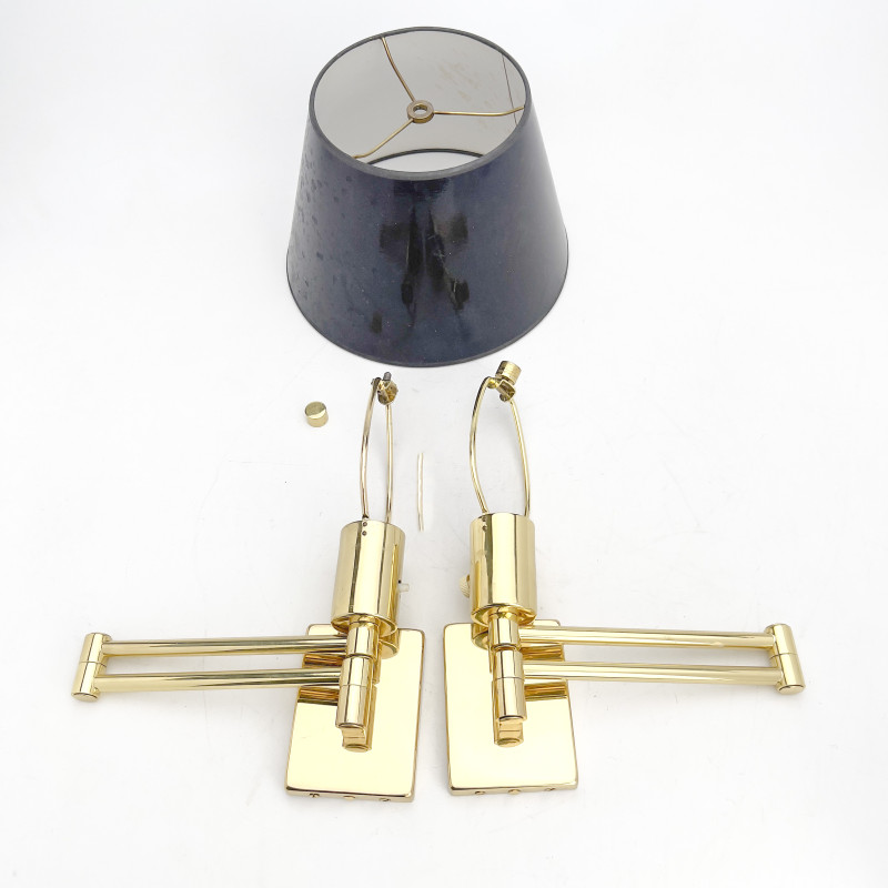 George Hansen - Modern Brass Swing-Arm Wall Sconces for Hinson