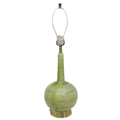 Contemporary Bone Mirror and Ceramic Table Lamp