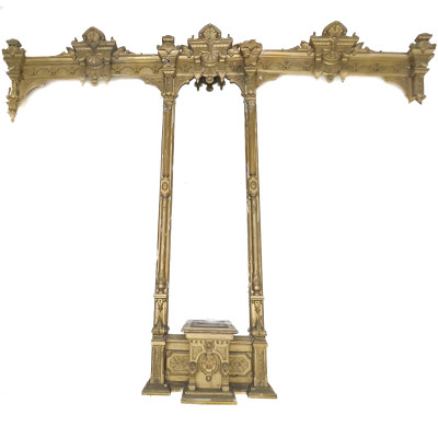 Image for Lot Antique American Renaissance Revival Gilded Pier Mirror and Valance Suite