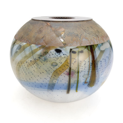 Image for Lot Robert Palusky - Spherical Art Glass Vase