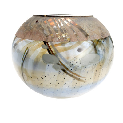Robert Palusky - Spherical Art Glass Vase