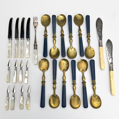 Image for Lot Victorian and Aesthetic Movement Flatware