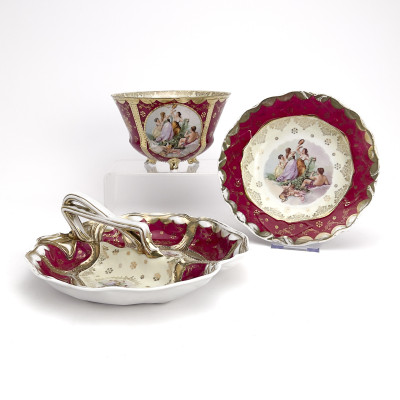 Image for Lot Vienna Style Three-Piece Serving Set
