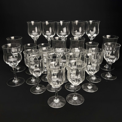 Image for Lot Baccarat - A 25 Piece Collection of Baccarat Capri Optic Stemware