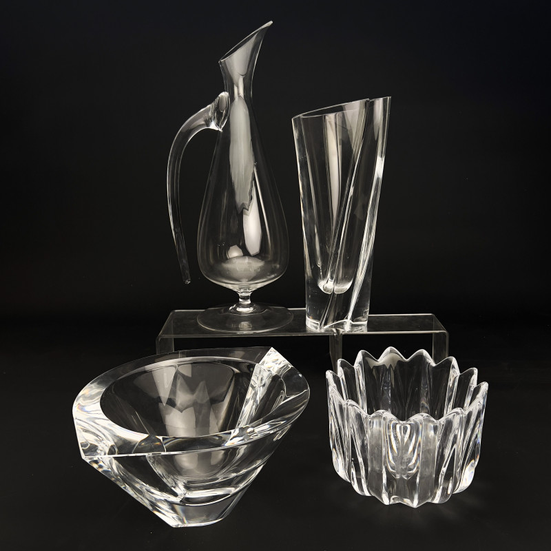 A Collection of Four Scandinavian and Austrian Art Glass Vessels