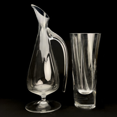 A Collection of Four Scandinavian and Austrian Art Glass Vessels