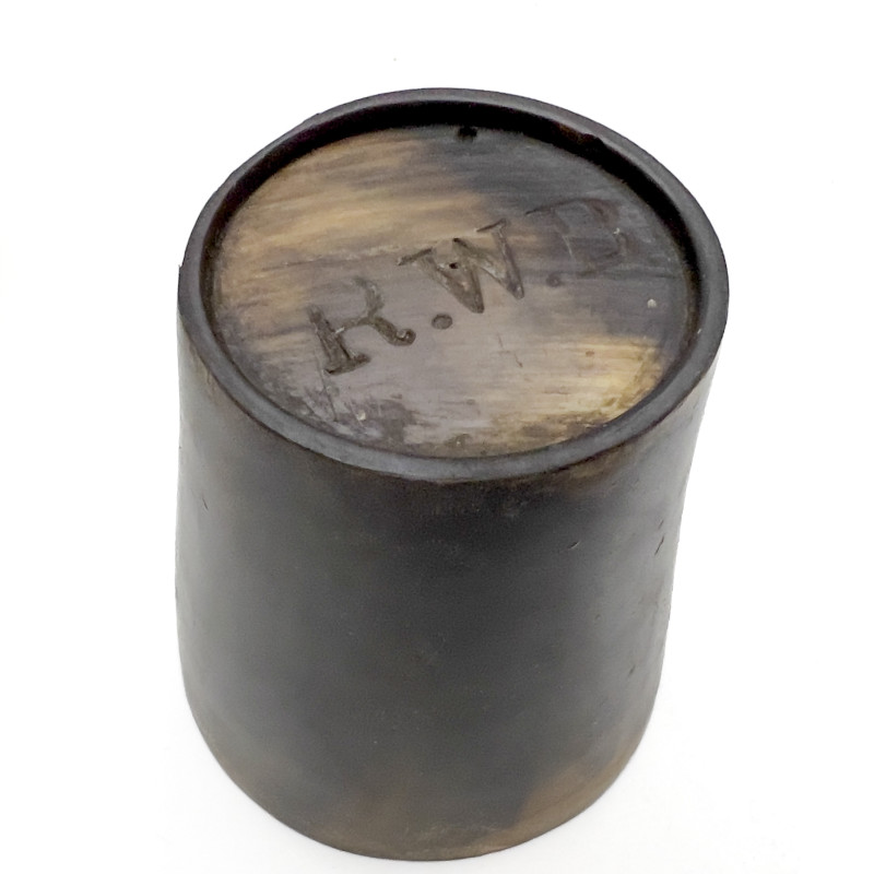 German Silver-Mounted Horn Beakers