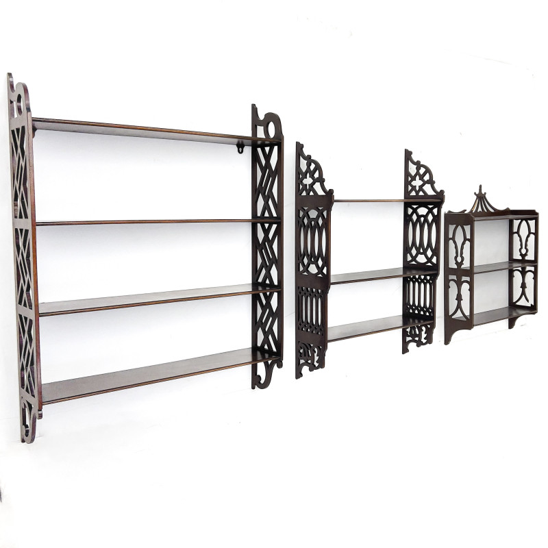 Georgian Style Mahogany Hanging Shelves (3)