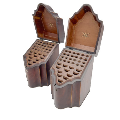 Pair of Georgian Inlaid Mahogany Knife Boxes