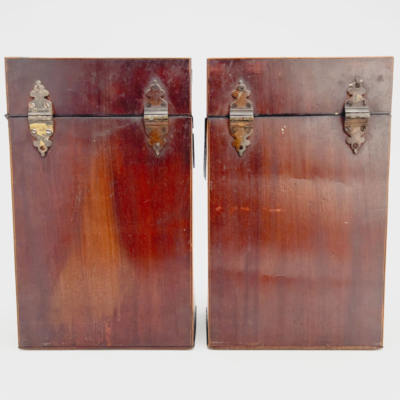 Pair of Georgian Inlaid Mahogany Knife Boxes