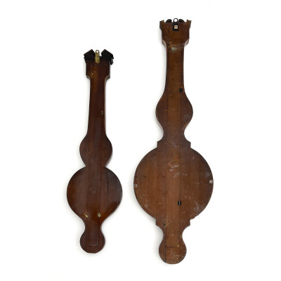 Two Victorian Mahogany Banjo Barometers