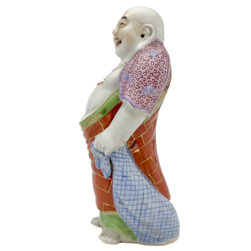 A Chinese Famille Rose Porcelain Standing Laughing Buddha