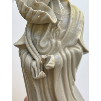 Two Chinese Blanc de Chine Figures of Kwan Yin