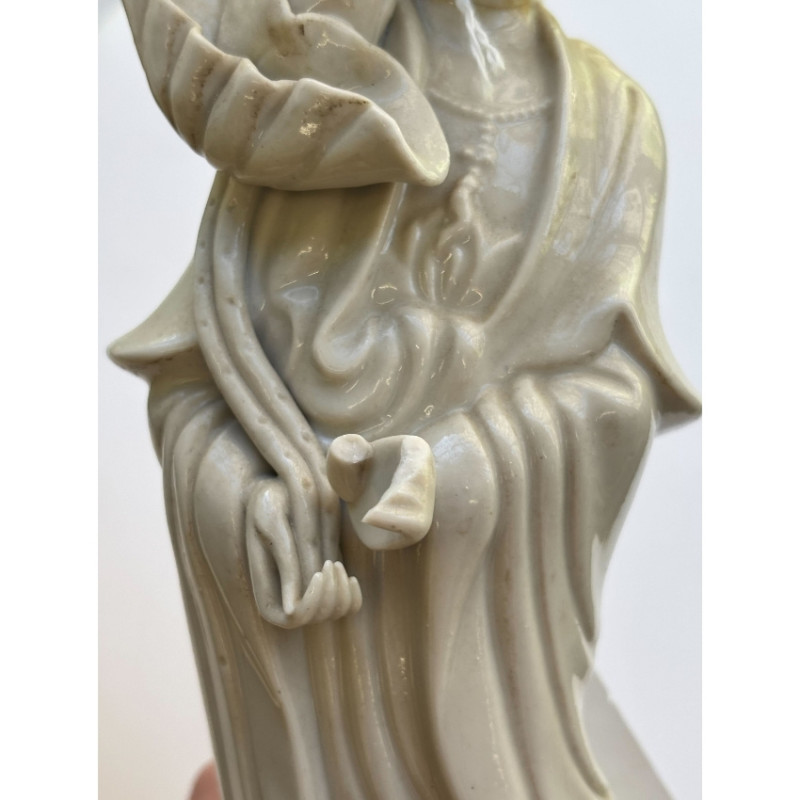 Two Chinese Blanc de Chine Figures of Kwan Yin