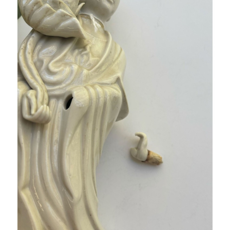 Two Chinese Blanc de Chine Figures of Kwan Yin