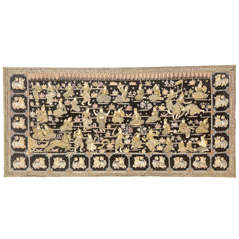 Burmese Kalaga Ramayana Tapestry Quilted Embroidery
