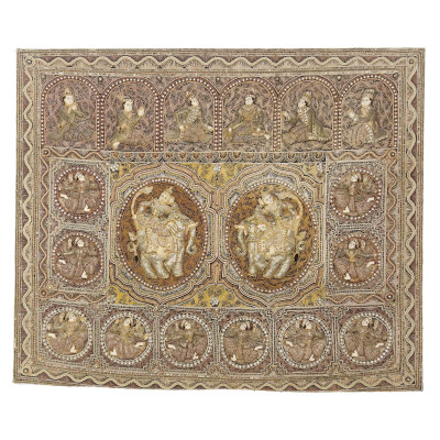 Image for Lot Burmese Kalaga Ramayana Tapestry Quilted Embroidery Quilted Embroidery