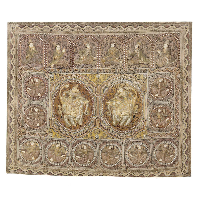 Burmese Kalaga Ramayana Tapestry Quilted Embroidery Quilted Embroidery