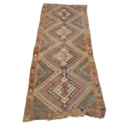 Image for Lot Antique Turkish Kars Kilim Rug