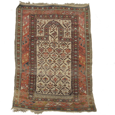 Antique Caucasian Shirvan Marasali Prayer Rug