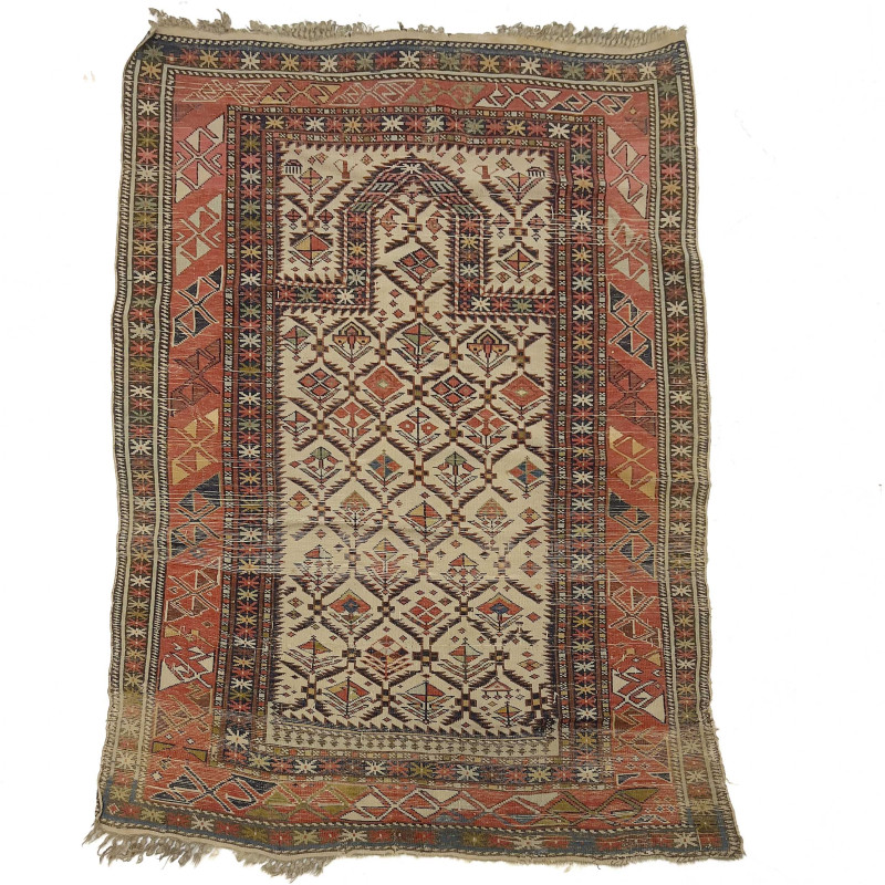 Antique Caucasian Shirvan Marasali Prayer Rug