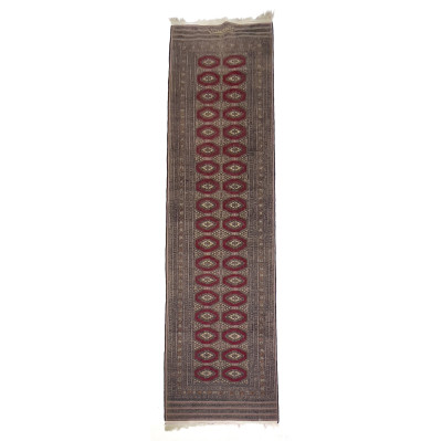 Pakistani Bokhara Runner, Signed Rug