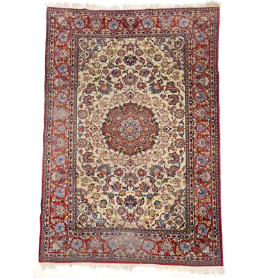 Image for Lot A Fine Room-Sized Persian Isfahan Kork Wool and Silk Rug