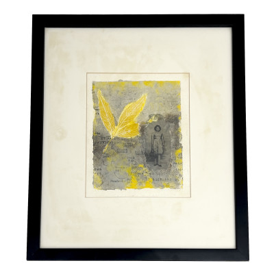 Terry Boddie - Untitled (Woman, Map, and Yellow Leaf)